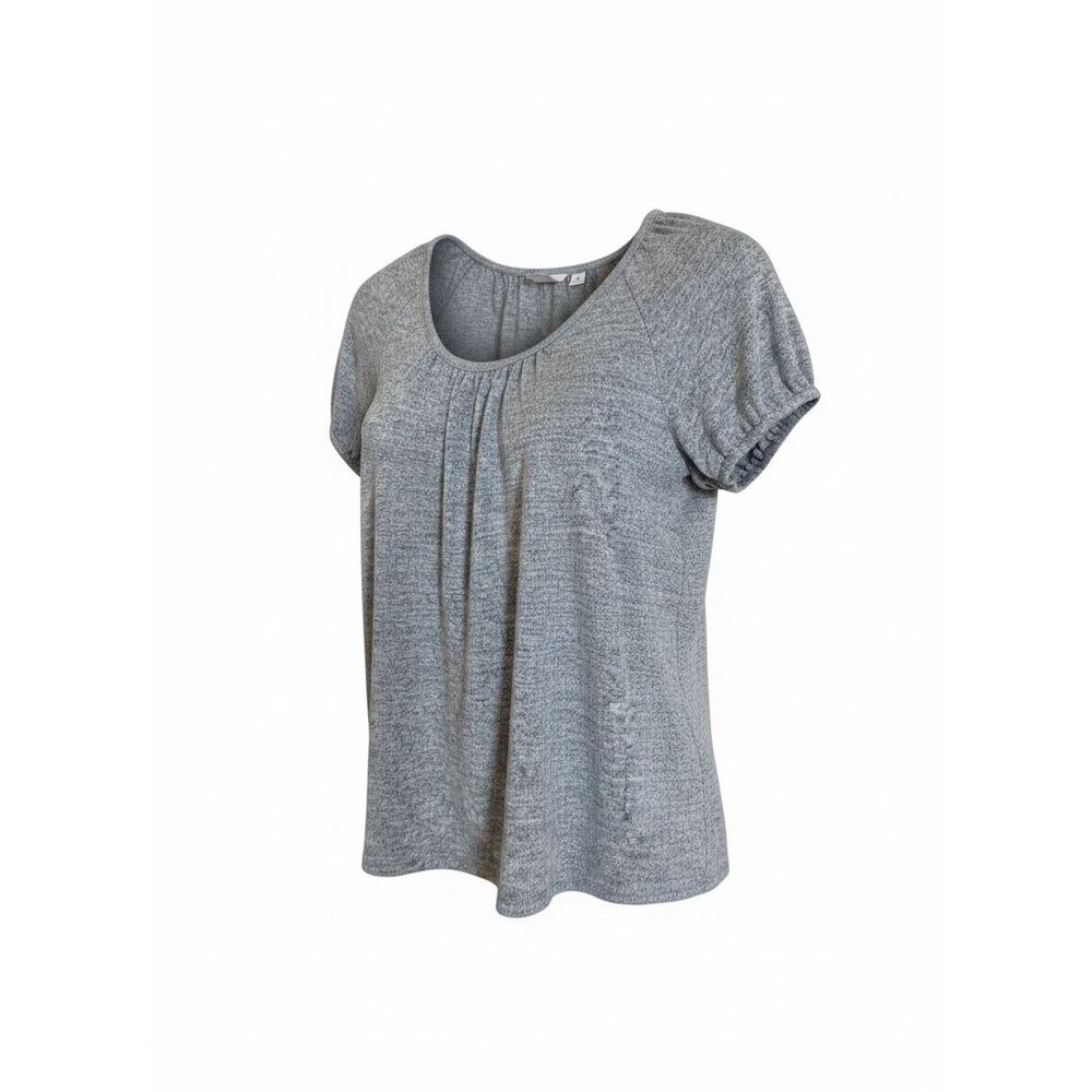 GAP Heather Scoop Neck Raglan Short Sleeve‎ Pullover Knit Blouse Gray Small